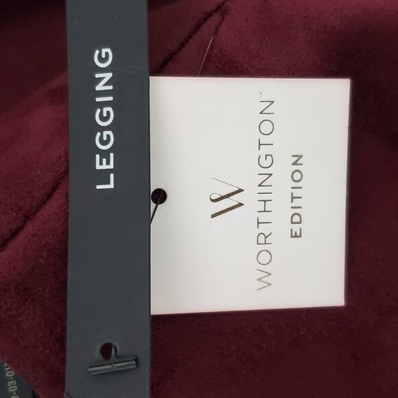 Worthington Maroon Berry Soft Brushed Faux Suede Leggings NEW NWT Size S - Picture 12 of 15